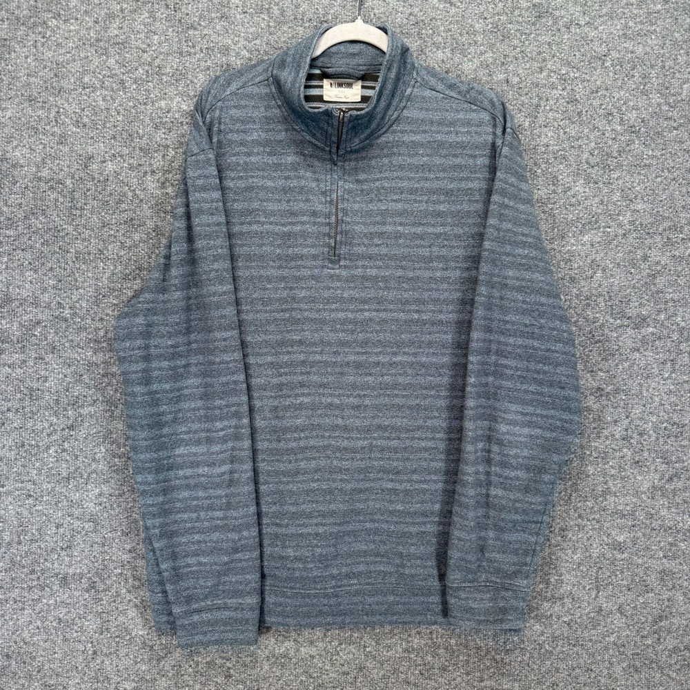 Linksoul‎ Sweater Mens XXL Blue Striped 1/4 Zip Golf Pullover Active Lightweight